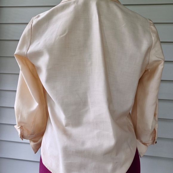 Vintage 60s Malbe Original 2 Pc Size 12 Appliqué Shirt and Slim Ankle Pant Suit - Picture 4 of 16